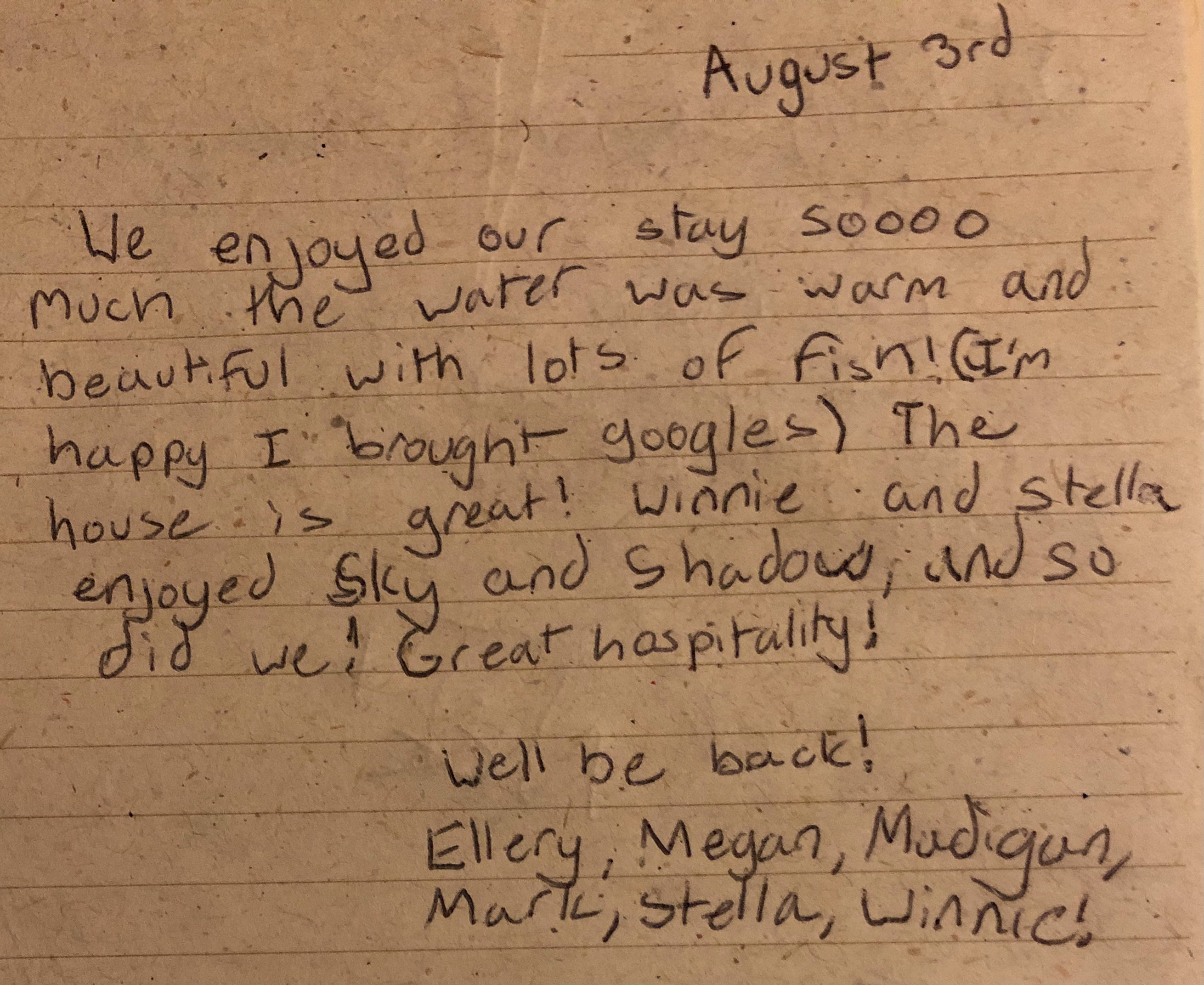 Ellery Megan Mark Madigan Stella and Winnie